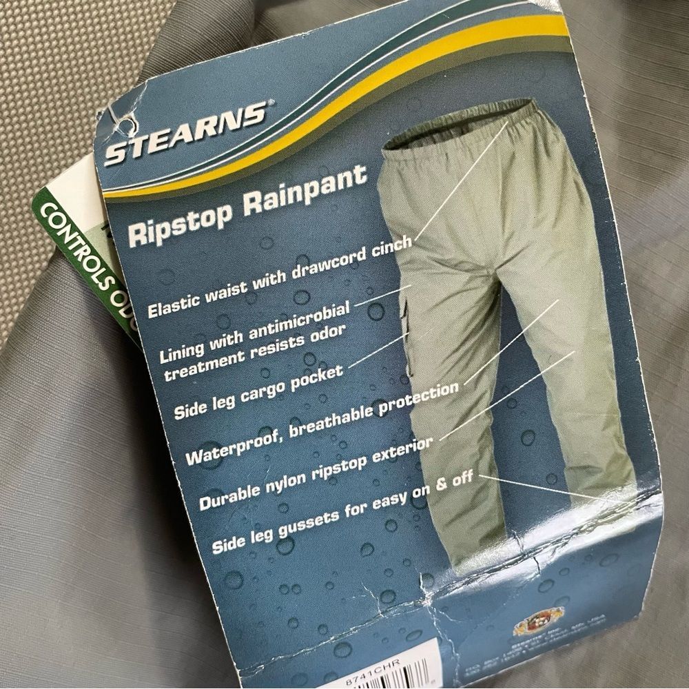 Stearns Gray Ripstop Rainpant Waterproof NEW Men’s Size Large - Picture 6 of 11